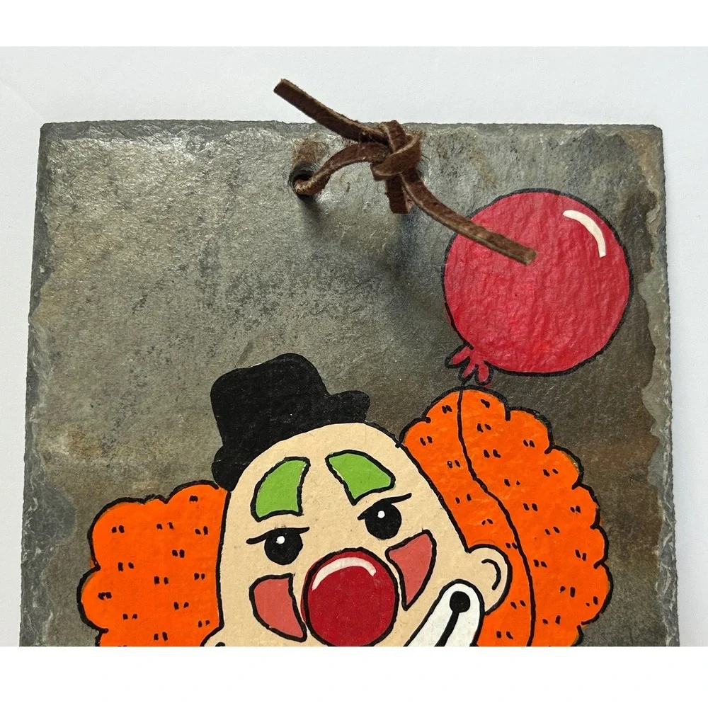 New Orleans Clown Slate Art Wall Decor Hand Painted Bourbon StreetSigned Dianne‎